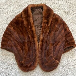 Genuine Mink Fur Stole Wrap Shawl Coat